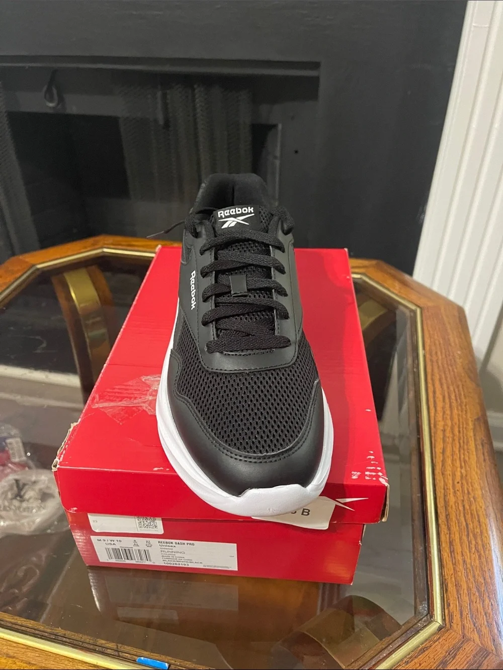 Reebok Men's Black and White Athletic Sneakers